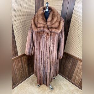 BEAUTIFUL VINTAGE FULL LENGTH HOPPER FURS RUSSIAN SABLE FUR COAT JACKET XL